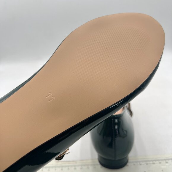 FYS Dark Green Low Block Heel Mary Jane Chic Round Toe Pumps Comfy Dress Shoes - Picture 5 of 7